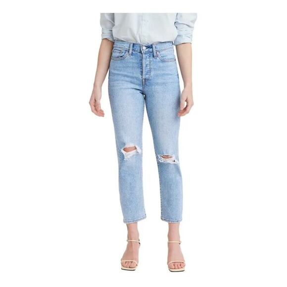 Levi's Wedgie Straight Distressed Jeans Light Wash 34964-0132 Size 28x28 - Picture 3 of 16